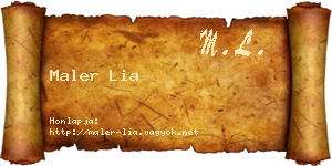 Maler Lia névjegykártya